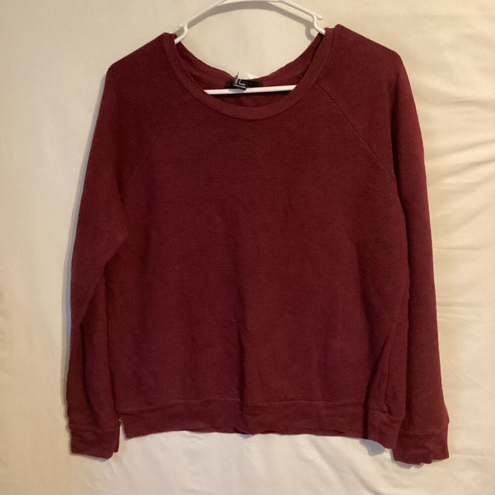 2611 Forever 21 Womens Long Sleeve Top Maroon Size Large